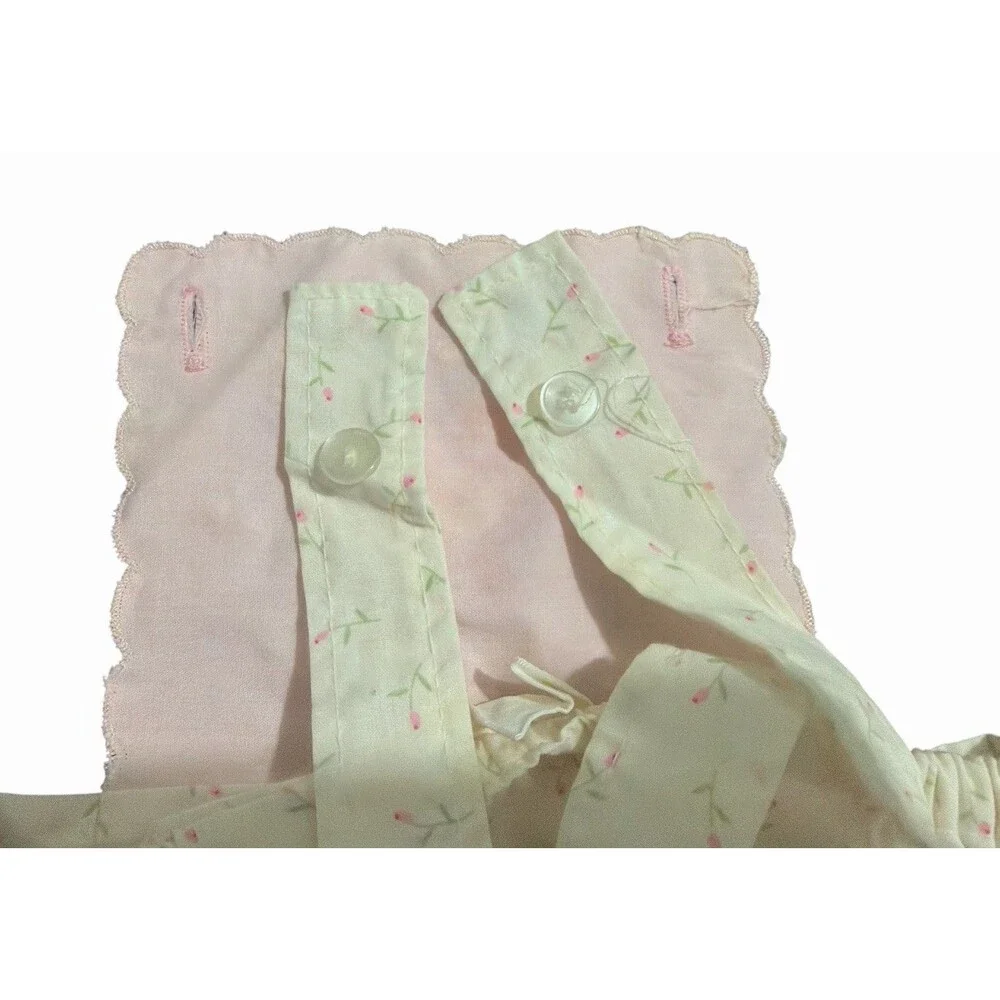 Vintage Baby Girl Cradle Togs Bubble Romper Floral Embroidery 0-6 Months Cottage